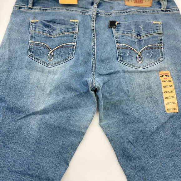Ross Thomson Denim Jeans Blue Faded Distressed Straight NWT Men's 40 W x 29* - Picture 10 of 12